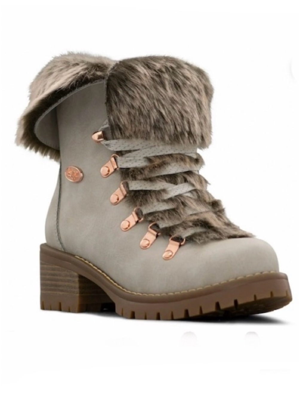 Lugz Women's Gray And Tan Eevee Boot Size 9.5 Hiker Boots Lugz